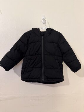 Old Navy Black Kids Puffer Jacket with Hood Size 2T